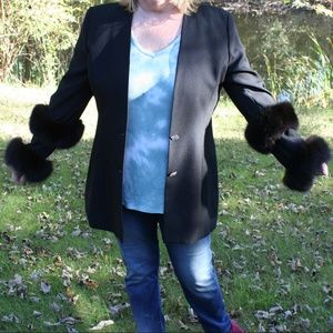 VINTAGE fox fur cuffs long jacket Valentine real